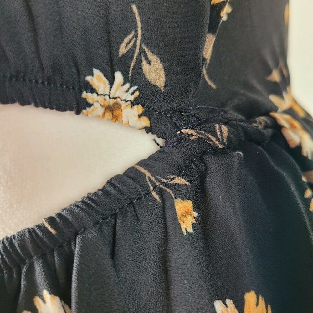 Swell Women's Whimsical Dress Black Floral Mini Dress Sz Small Surfer Girl - Picture 11 of 12